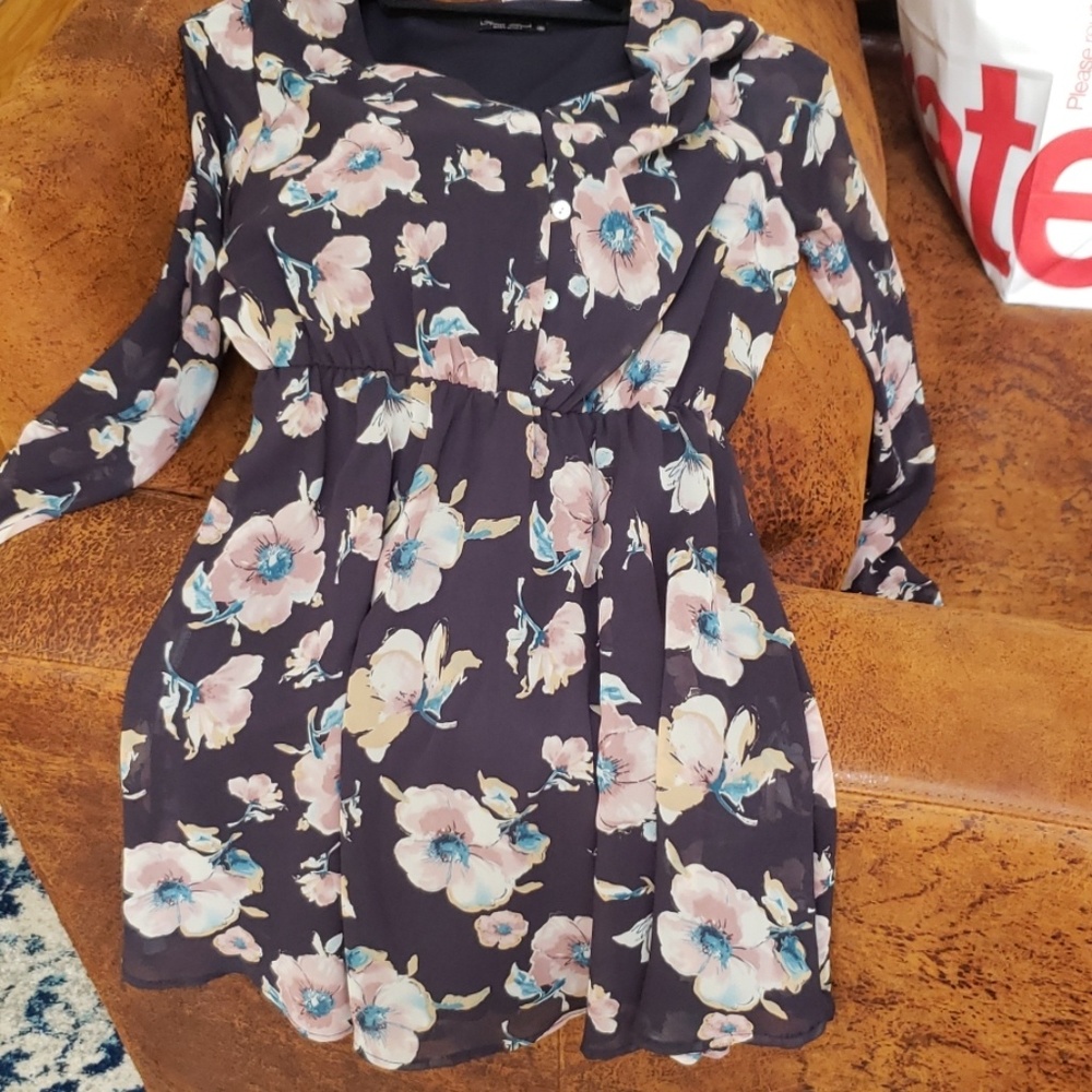 Lizard thicket navy flora dress
